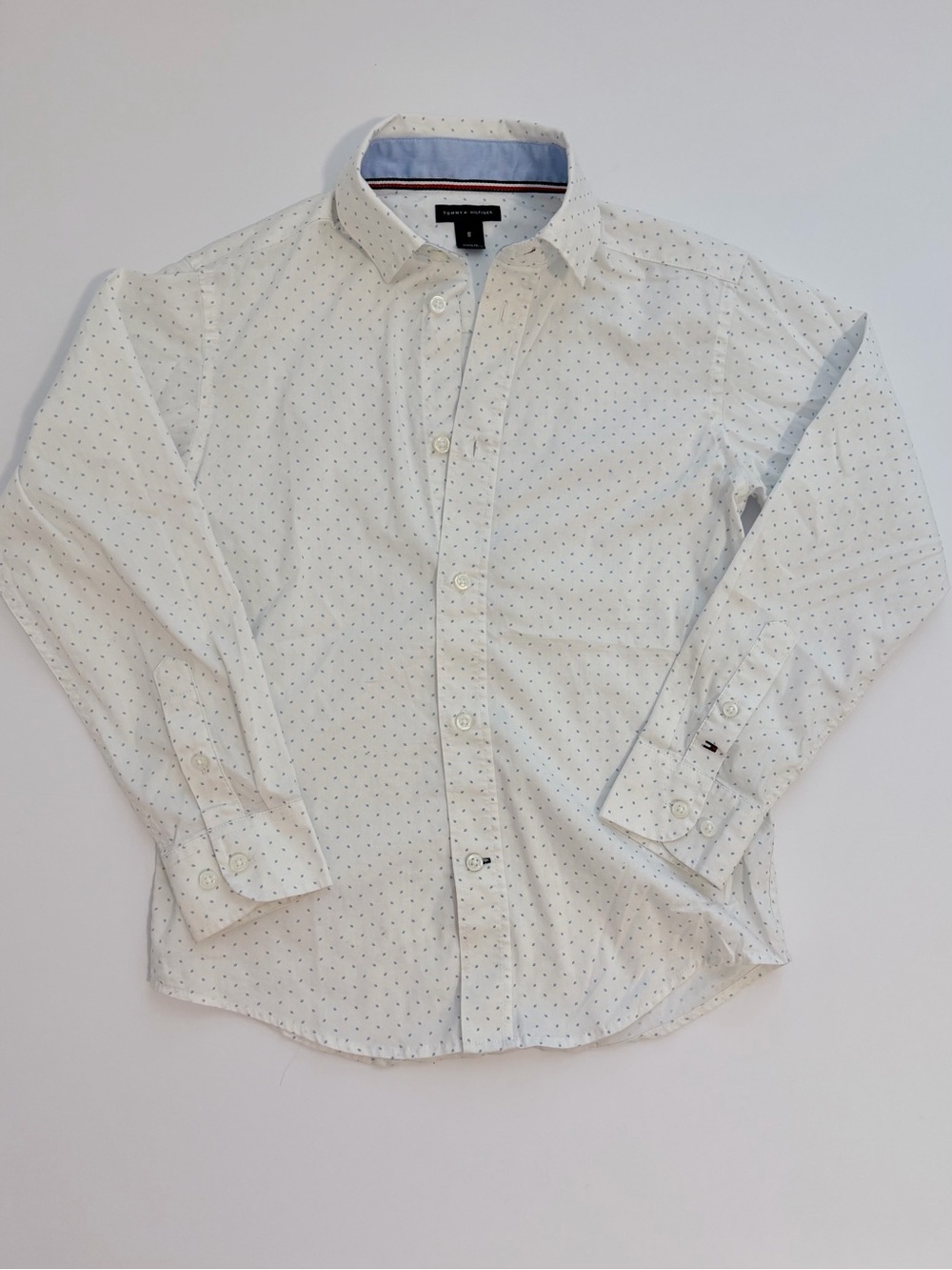 Tommy Hilfiger White Micro-Dot Dress Shirt